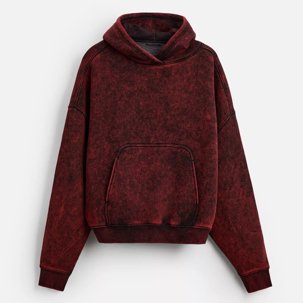 Zara tie dye print cropped hoodie Sz L brand New